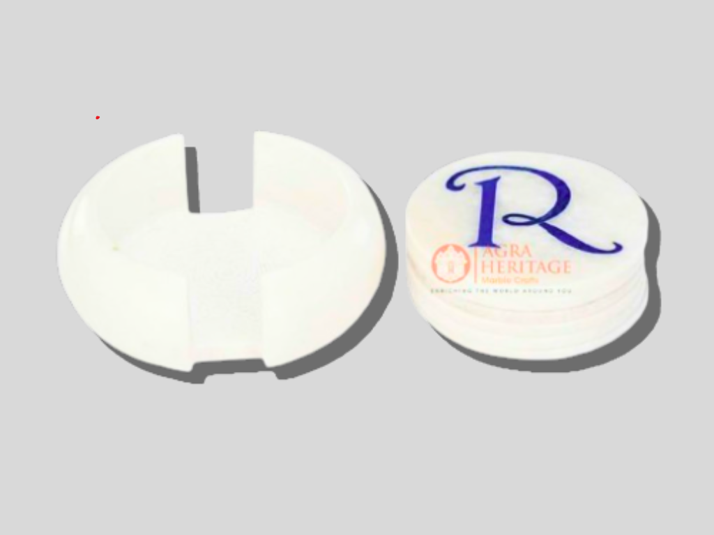 Handmade White Vintage Coaster Set Kitchenware